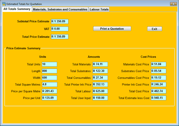 Estimate Calculator