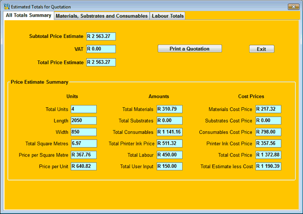 Estimate Calculator