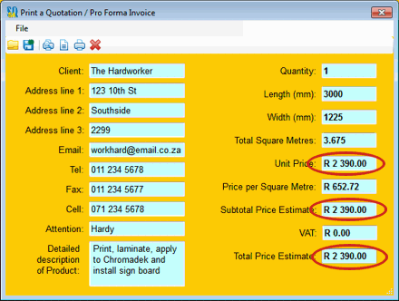 Estimate Calculator