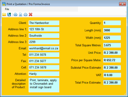 Estimate Calculator