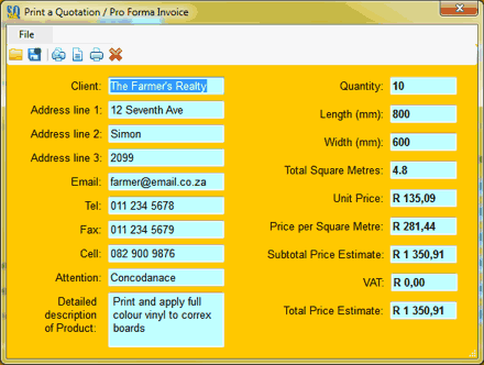 Estimate Calculator