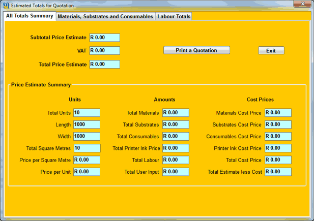 Estimate Calculator